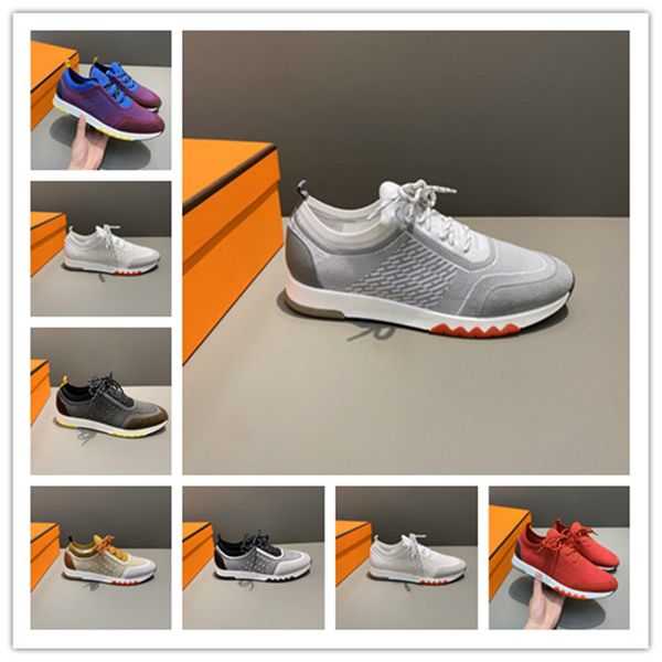 

mens designer addict sneaker luxury slip on sneakers for men fashion casual trainer shoe designer shoes men in bicolor knit, Black