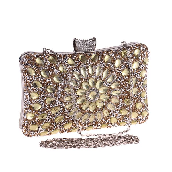 

new beading crystal evening party wedding clutch for women lady fashion mini handbag pouch shoulder bag crossbody messenger flap