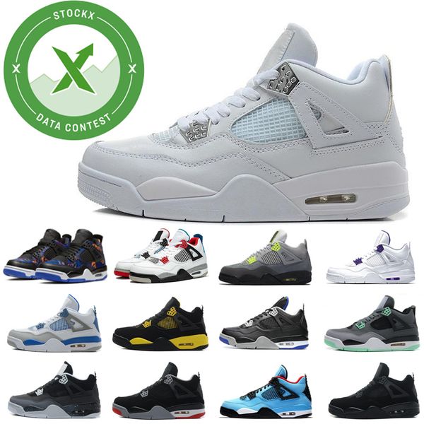 

4 4s tiger camo neon count purple black cat jumpman stock x men basketball shoes cactus jack what the bred trainers sports sneakers