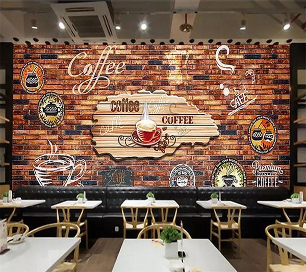 

custom wallpaper 3d p murals cafe vintage brick wall papel de parede restaurant background wall papers home decor wallpaper