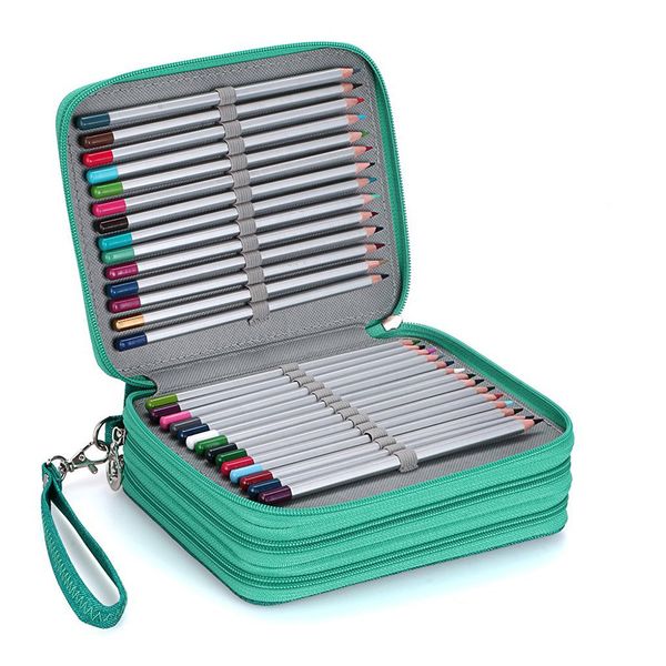 

72 holes school pencil case canvas penal pen box for girls boys pencilcase large zipper cartridge bag big penalty stationery kit