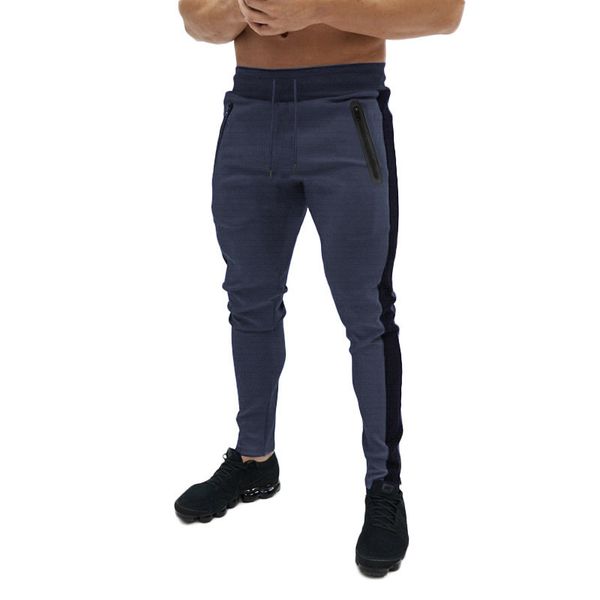 

men's pants 2019 autumn drawstring male trousers gym pocket casual fashion sports long jogger, Black