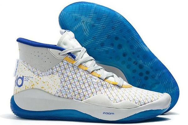 

2020 new kevin durant 12 xii high kd 35 warriors home white blue yellow mens basketball shoes men sports shoes kd12 sneakers size7-12