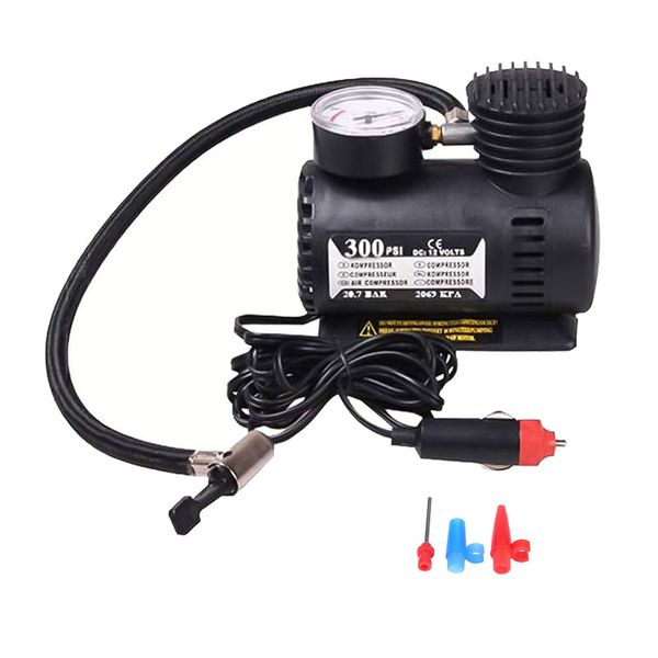 

portable mini cars auto 12v electric air compressor tire inflator pumps 300psi automobile emergency air pump for ball bicycle minicar