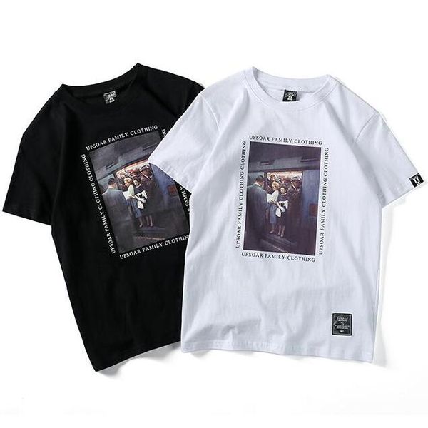

Mens Short Sleeve Summer T Shirts Letter Picture Printed Tee Black White 2 Colors Fashion T shirt S-2XL