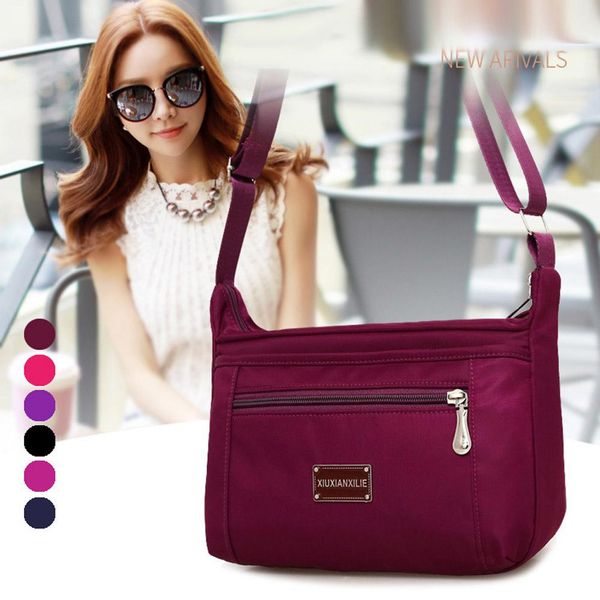 

banabanma women waterproof zipper single shoulder bag with adjustable strap