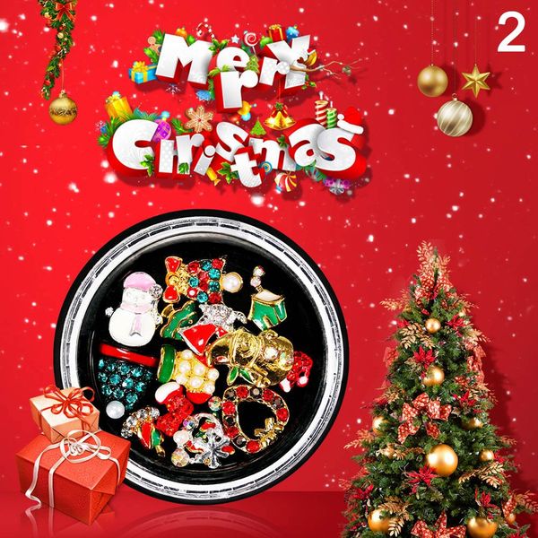 

christmas nail art decals cute alloy xmas tree snowman nail decals set @me88, Silver;gold