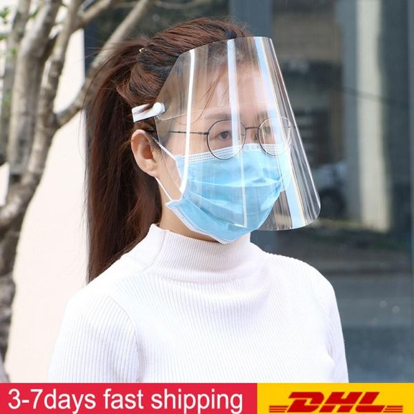 

UPS Free Shipping Protective Adjustable Anti Droplet Dust-proof Full Face Cover Mask Visor Shield Droplet Windproof Face Shield Washable