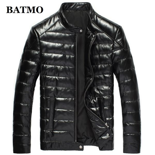 

batmo 2019 new arrival autumn&winter 90% white duck down natrual sheepskin jackets men,real leather jackets 033, Black