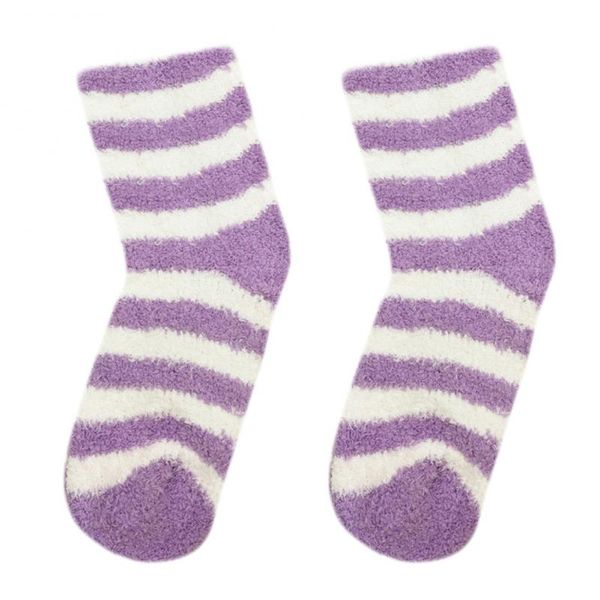 

1pair ladies women winter warm soft fluffy bed socks lounge slipper fleece sock, Black;white