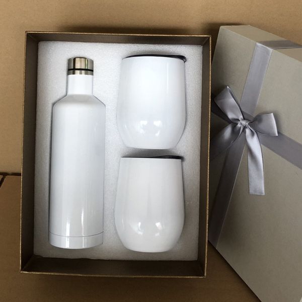 

stainless steel wine set vacuum water bottle insulated coffee mug 12oz egg cup 17oz flask gift box a03