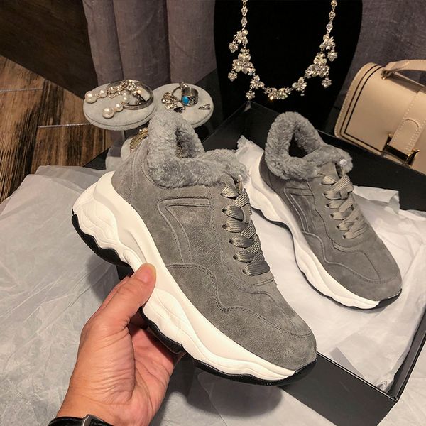 

winter platform shoes women casual padded sneakers women luxury leather chunky sneakers fashion buty damskie warm ladies shoes, Black