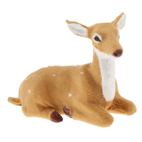 

miniature realistic deer figurine statue christmas ornament home decor lying