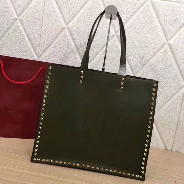 

genuine leather designer luxury handbags purses women 4 classic color rivet 35cm high capacity real leather just for you shopping bag l0g0