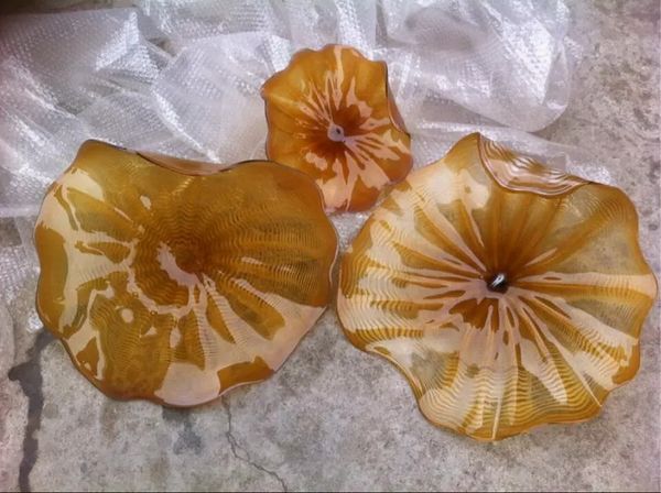 

italian hand made blown glass wall lamps art decoration chihuly style murano glass hanging plates