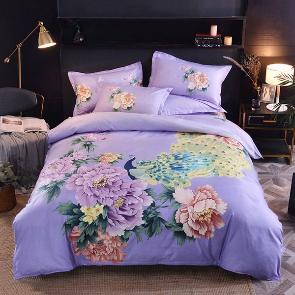 

new designer fashion explosive four-piece set multi-style no ball no fading skin friendly bedding home textile three-piece flower plant