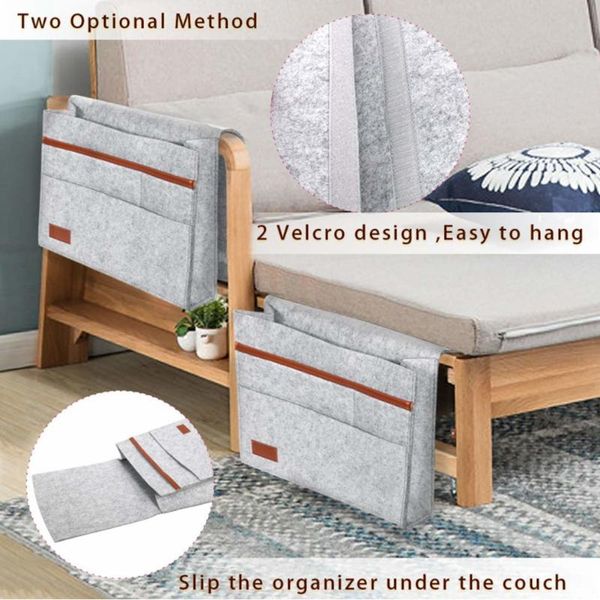 

storage organizer table large capacity magazine phone space saving tv remote mattress sofa multi pockets bedside caddy cabinet
