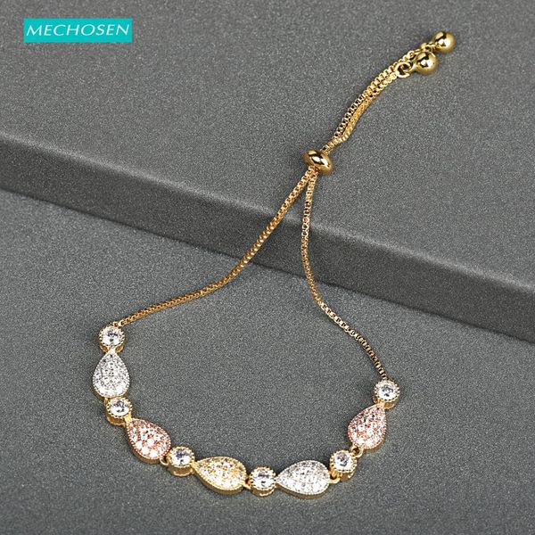 

mechosen изысканные геометрические браслеты 3 тона блестящий циркон медные аксессуары для женщин девушки банкет партии браслет браслеты брас, Black