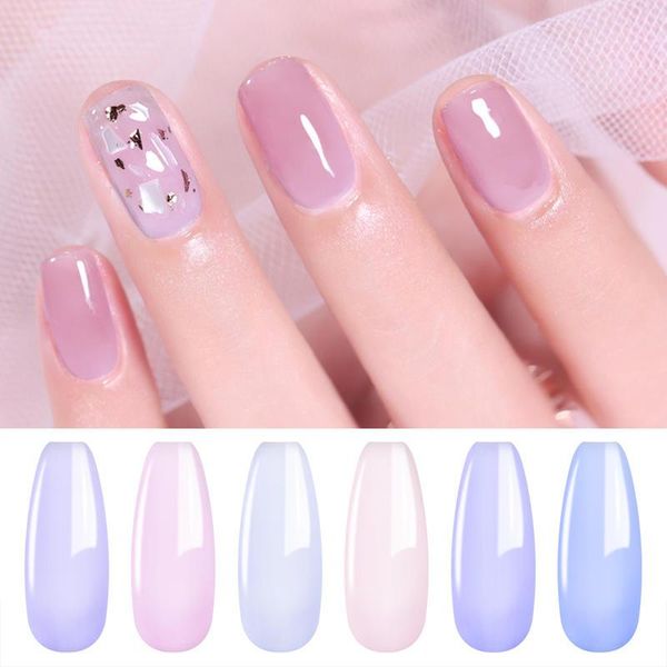

elite99 6 pieces/lot gel polish set soak off led uv nail art manicure gel varnishes hybrid nails semi permanent gel nail polish, Red;pink