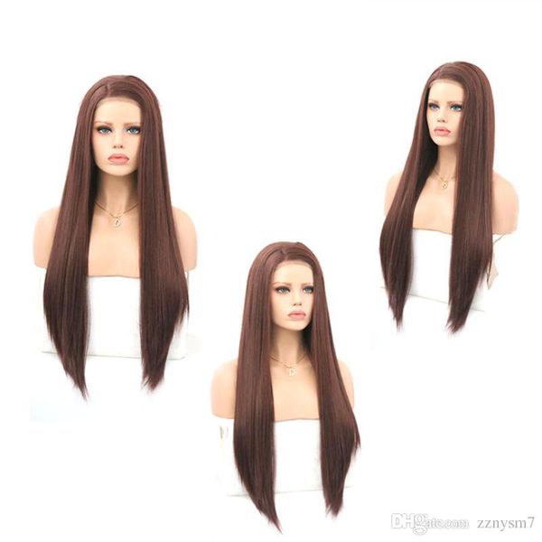 

manufacturer's brown lady's front bud chemical fiber wig high temperature fiber long black ombre straight wig hair costume wigs