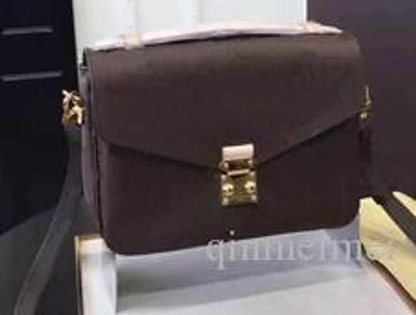 

metis genuine leather ladies'bag classic beown mono discolored leather postman bags handbag single shoulder bags crossbody bag