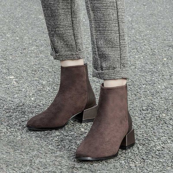 

winter platform socks boots wild women thick heels stretch ankle boots for women female plush big size shoes botas mujer, Black