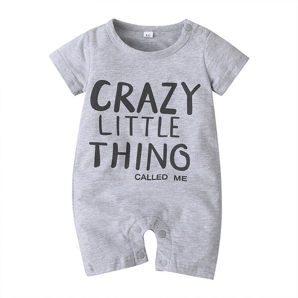

summer baby boys girls romper letter print infant romper cotton baby clothes, Blue