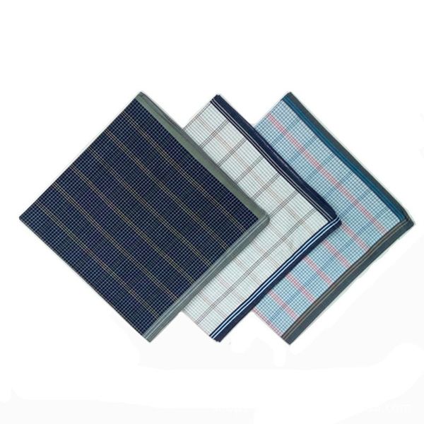 

12pcs 43 * 43cm cotton men's handkerchief 6s dark handkerchief tic tac toe, White