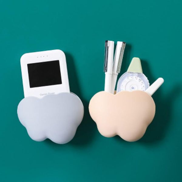 

creative cloud paste-type multifunctional household waterproof finishing rack punch remote control storage box