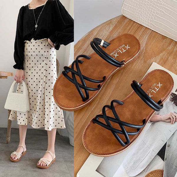 

shoes slippers flat slides slipers women low soft 2020 summer rome pu rubber slippers women summer shoes slides pantofle low, Black