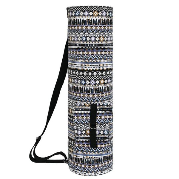 

yoga mat bag canvas with pocket sports equipment mobile phone full zip storage portable single shoulder ethnic style carrier