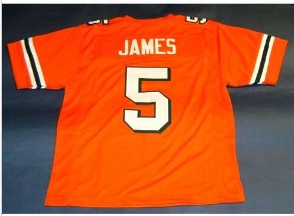 

custom men youth women vintage #5 edgerrin james of miami hurricanes college football jersey size s-4xl or custom any name or number jersey, Black
