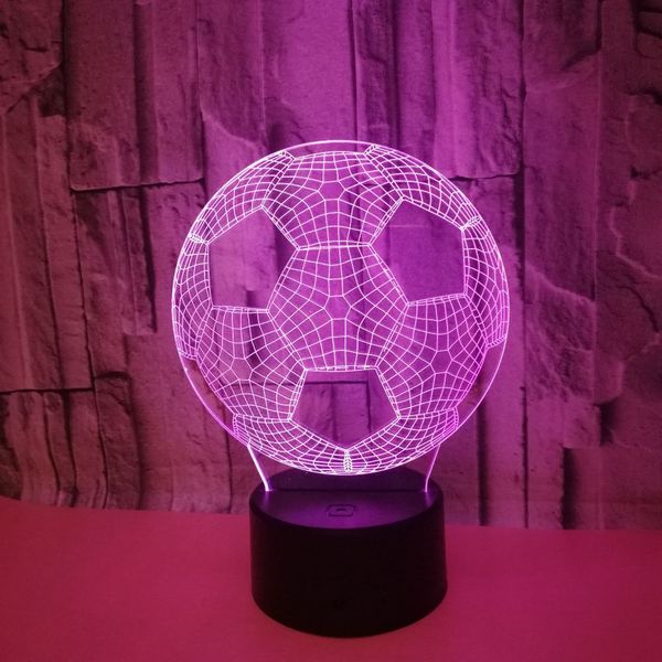 

originality football 3d small desk lamp 3d small night-light bedroom bedside decoration romantic gift colorful touch remote control lamp
