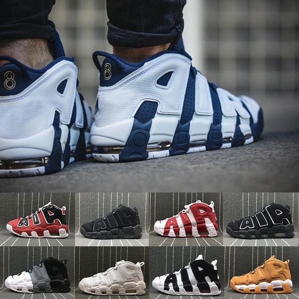 

new more 96 qs olympic varsity maroon men mens basketball shoes 3m scottie pippen uptempo suptempo air sports sneakers 8-13