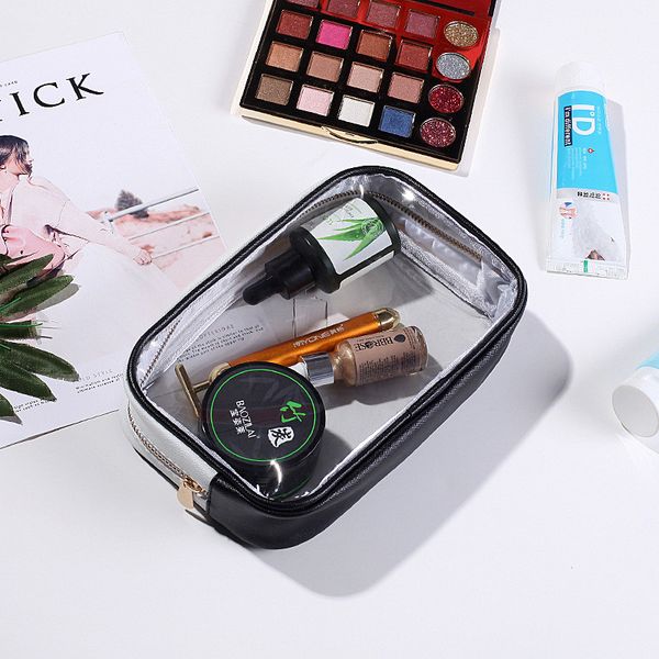 

vogvigo leather pvc transparent cosmetic bag fresh color rectangular women storage makeup bags wash tote handbags dropshipping