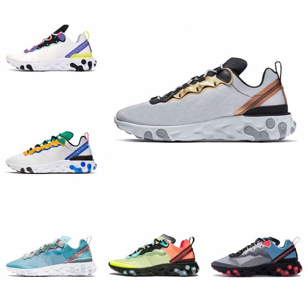 

new ashion react element running shoes fo men women light bone triple black royal solar team red mens trainers sports sneaker runner s#07190