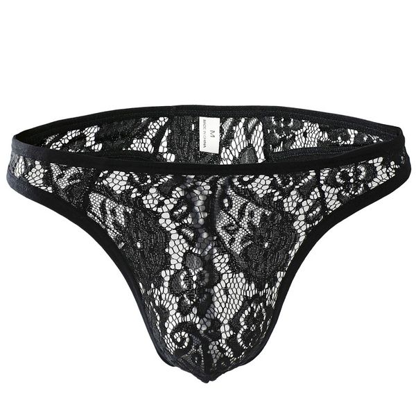 

mens lace underwear hollow-out men panties male seamless enhance pouch bikini briefs pants men's underwear drop shipping, Black;white