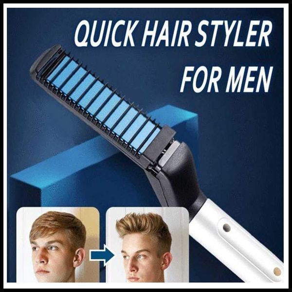 Stock Electric Hair Comb Curling Iron Straightener Curler Men Hair