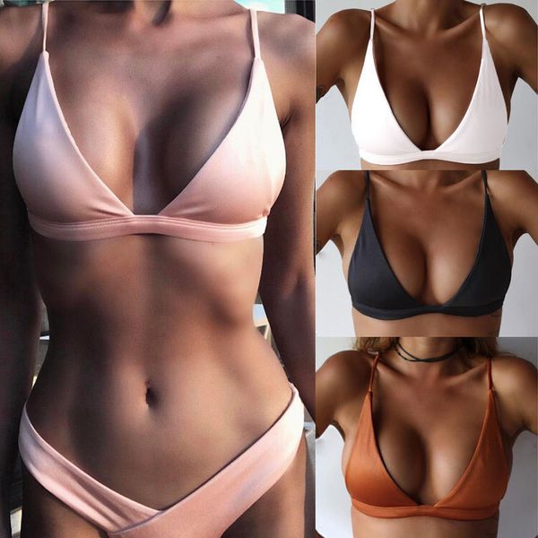 

New Sexy Bikinis Women Swimsuit High Waisted Bathing Suits Swim Halter Push Up Bikini Set padded Bra Swimwear