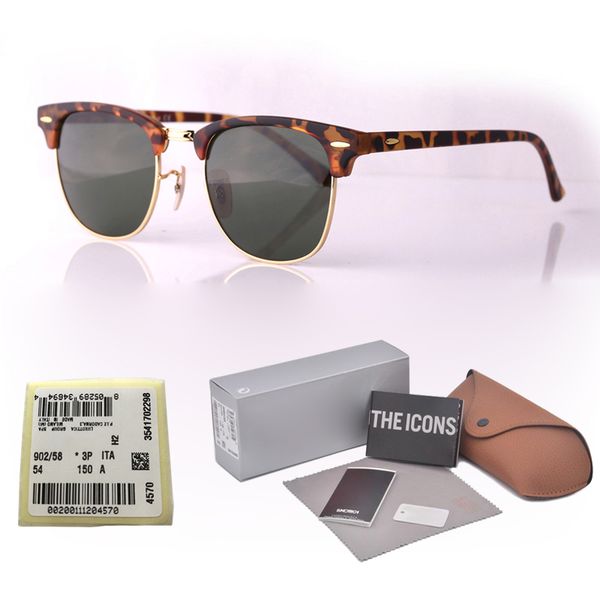 

Top quality (Glass lens) Brand Designer sunglasses men women Plank frame Metal hinge Sport Vintage sun glasses With free case and box