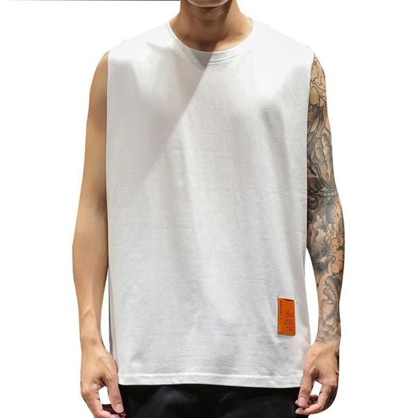 

men tank vest summer casual sport solid singlet men fashion streetwear 2020 bodybuilding clothes, Black;blue