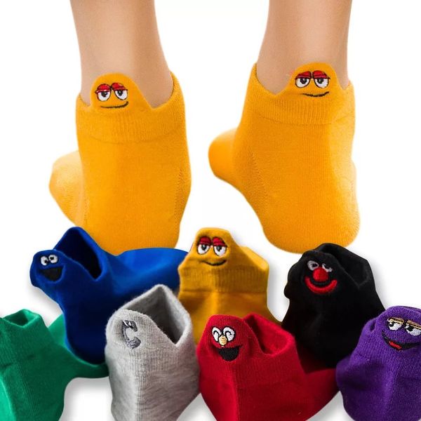 

cartoon ankle socks for men and women size 5 colors 100% cotton, Black