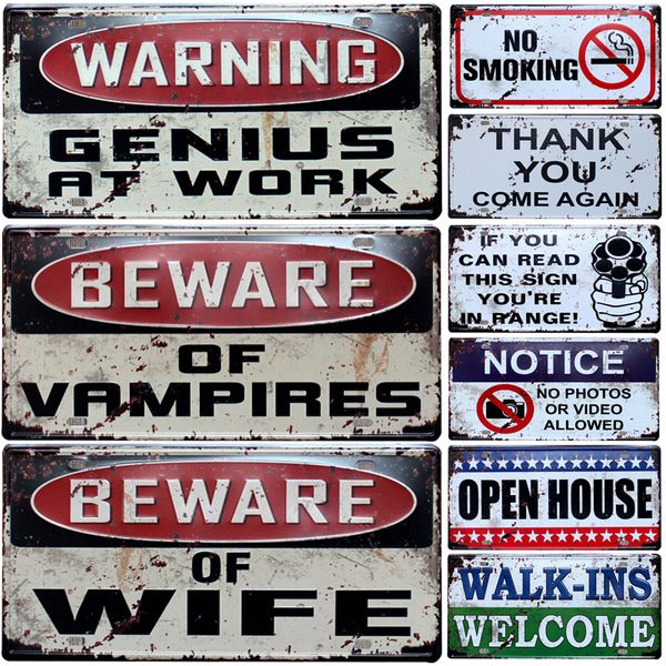 

новый предупреждение genius на работе vintage home decor metal tin bar \ регистрация pub \ отель декоративное металл знак искусство живопись