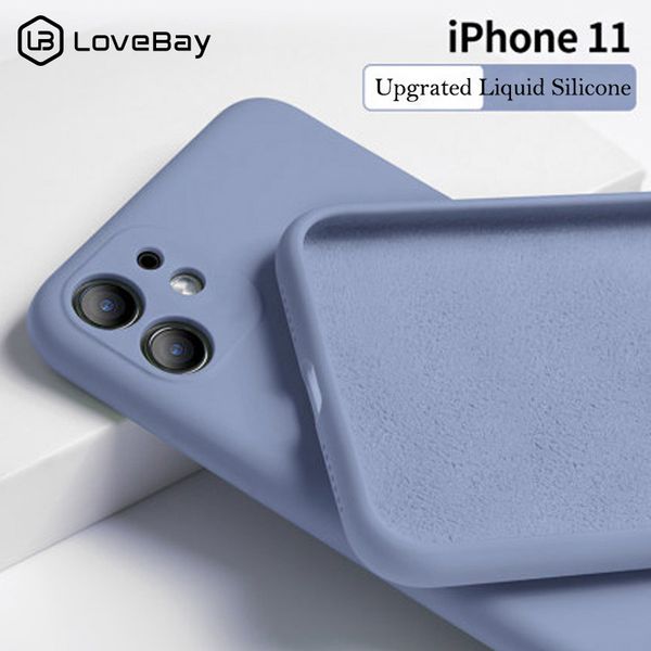 

lovebay candy color phone case for iphone 11 11 pro max liquid silicone solid plain for iphone 11 case soft tpu back cover shell