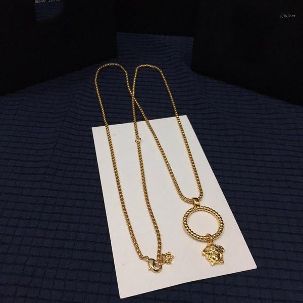 

necklace beauty portrait necklace brass for women's high jewelry christmas party gift style1, Silver