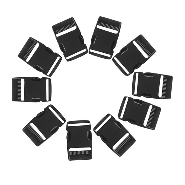 

10 pieces replacement belt connecting black plastic quick release buckles 1'' inch
