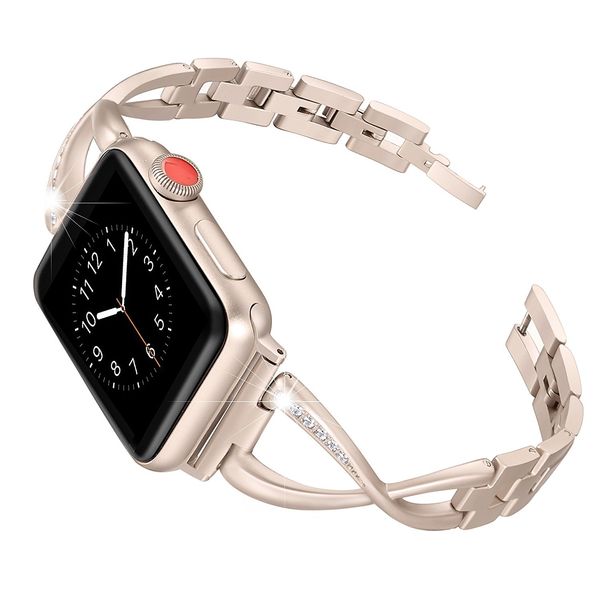 

women watch band for apple watch bands 38mm/42mm/40mm 44mm diamond stainless steel strap for iwatch series 4 3 2 bracelet