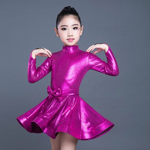 

kids latin dance dress children ballroom competition dancing dress dancing latino girls salsa samba dancewear dl3189, Black;red