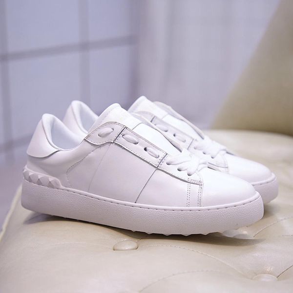 

16 color lady comfort casual dress shoe sport sneaker mens casual leather shoes esigners womens mixs open lowsneakers, Black