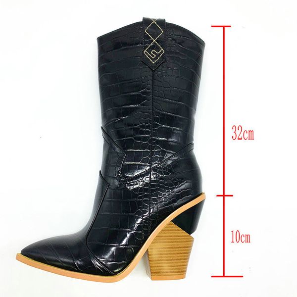 

nemaone drop ship бренд острым носом клинья обувь осень зима короткие женские западные сапоги до середины икры для женщин mx200324, Black